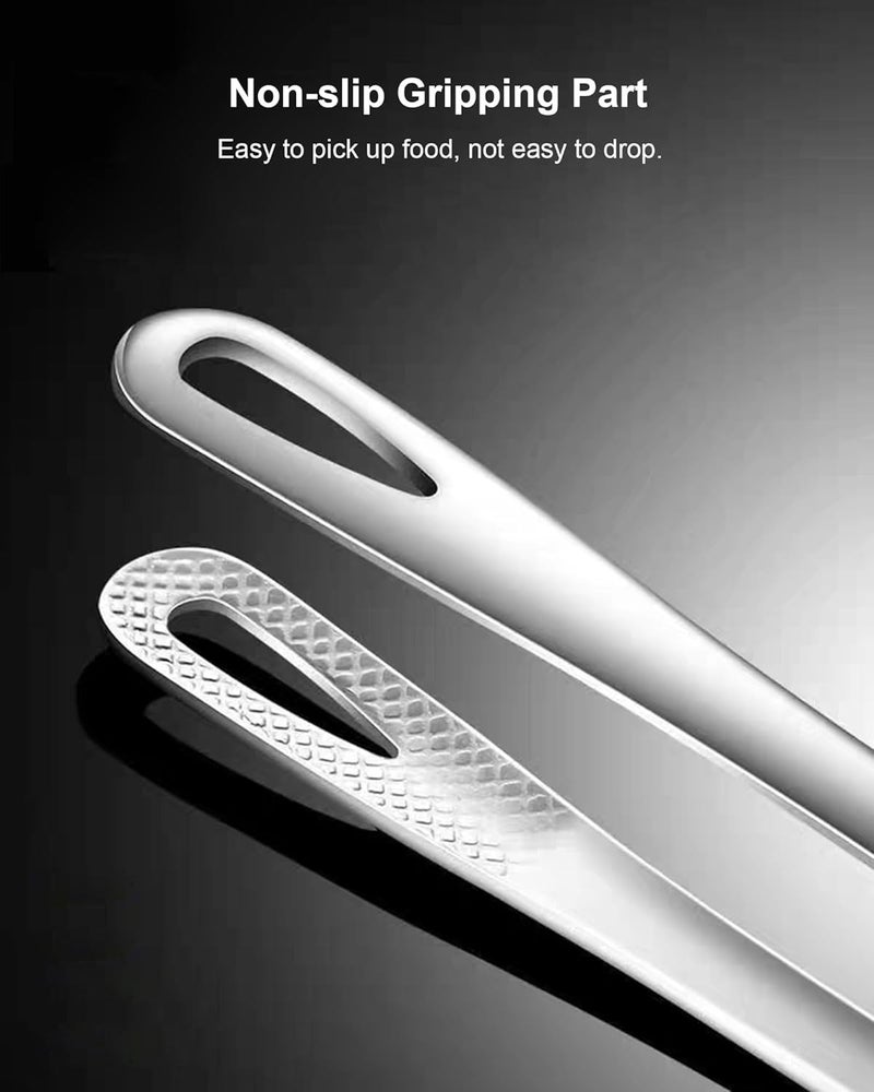 PHOJEWI 2 Pcs 11 Inches Korean BBQ Tongs Stainless Steel Grill Tongs Cooking Tweezers Japanese Barbecue Tong for Kitchen Cooking Salads Pasta Buffet Food Serving - Image 1